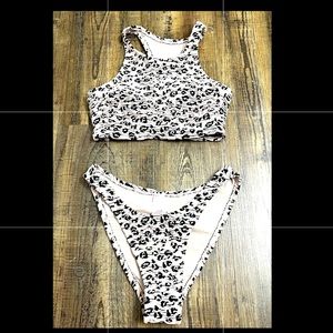 TARGET NEW leopard print bikini top and bottoms